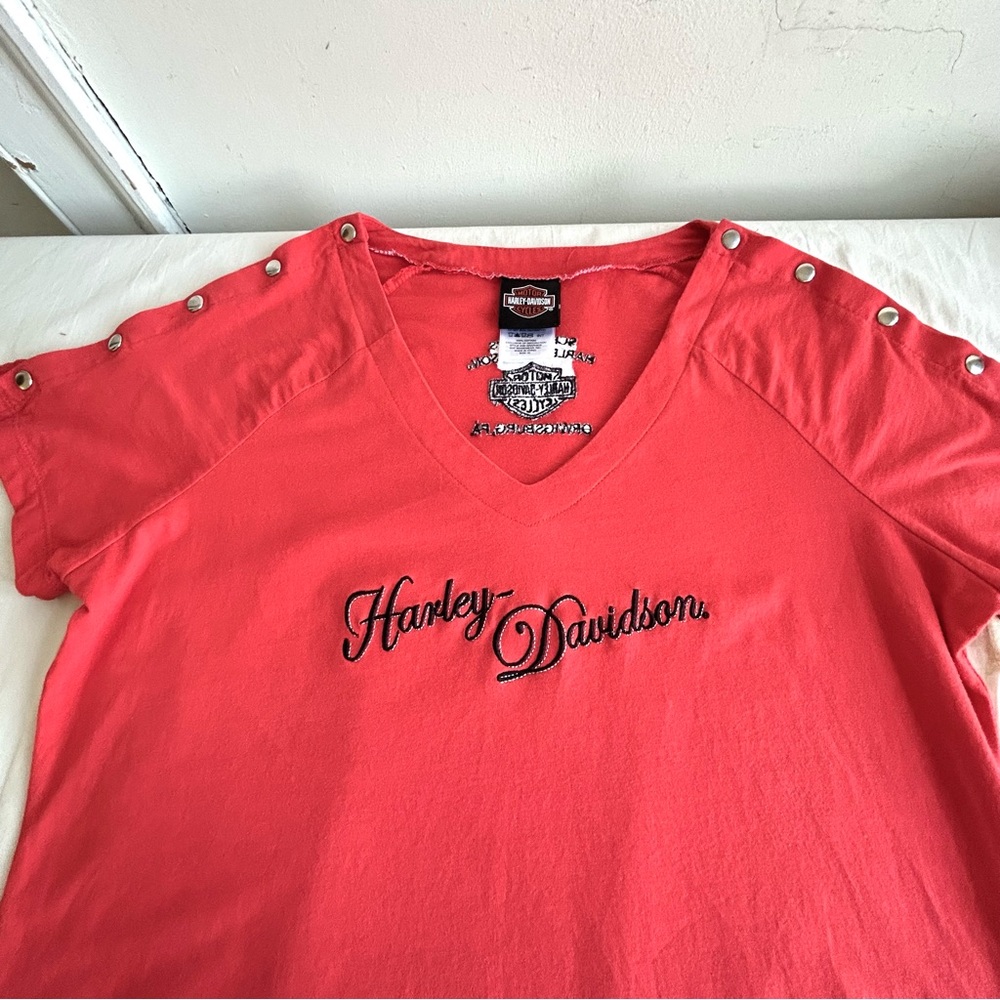 Women's Harley Davidson Emb Logo Orwigsburg PA T-shirt Tee Top